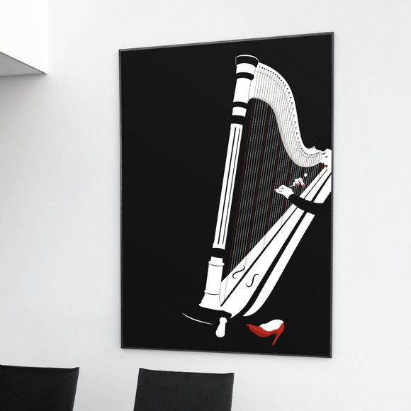 Harp Solo Woman illustration - Picture 1 of 2